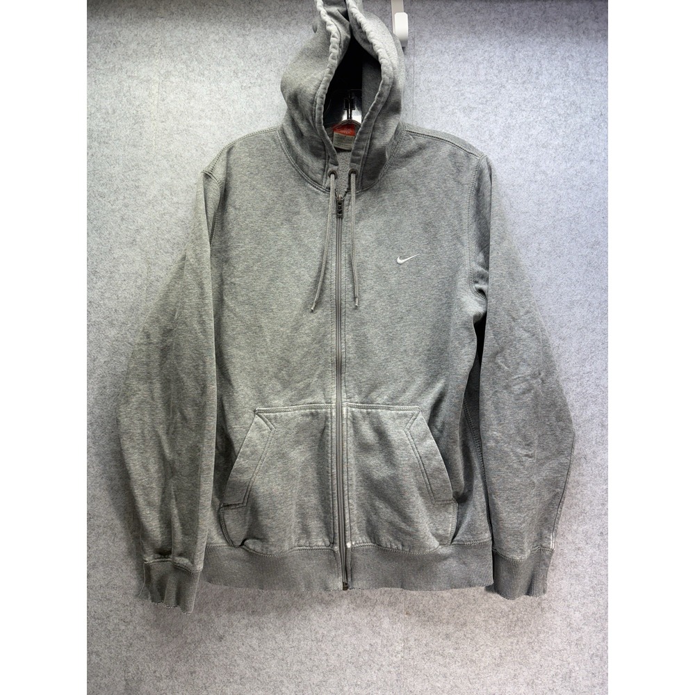 VTG Nike The Athletic Dept. Gray Zip Up Fleece Jacket Hooded Size M